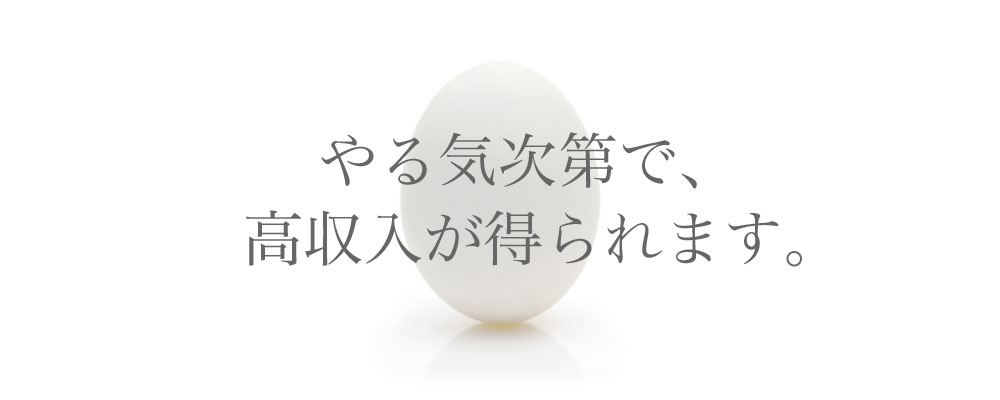 やる気次第で、高収入が得られます。