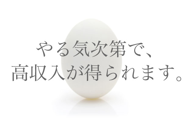 やる気次第で、高収入が得られます。